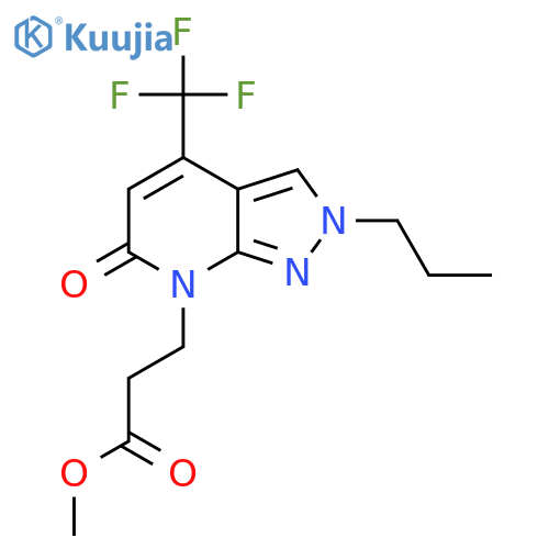 Methyl 3-[6-oxo-2-propyl-4-(trifluoromethyl)-2,6-dihydro-7H-pyrazolo[3,4-b]pyridin-7-yl]propanoate structure