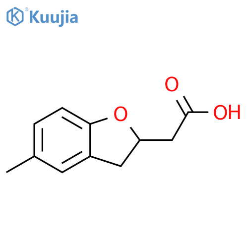 2-(5-methyl-2,3-dihydro-1-benzofuran-2-yl)acetic acid structure