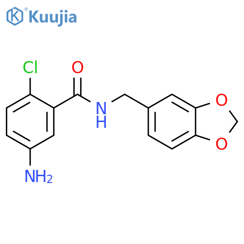 5-Amino-N-(2H-1,3-benzodioxol-5-ylmethyl)-2-chlorobenzamide structure