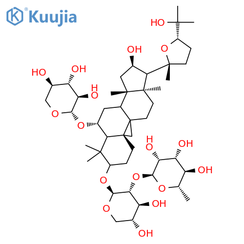 b-D-Xylopyranoside, (3b,6a,16b,20R,24S)-20,24-epoxy-16,25-dihydroxy-6-(b-D-xylopyranosyloxy)-9,19-cyclolanostan-3-yl2-O-(6-deoxy-a-L-mannopyranosyl)-(9CI) structure