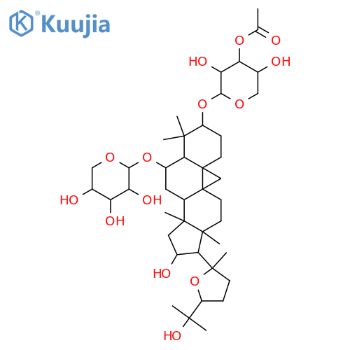 β-D-Xylopyranoside, (3β,6α,16β,20R,24S)-3-[(3-O-acetyl-β-D-xylopyranosyl)oxy]-20,24-epoxy-16,25-dihydroxy-9,19-cyclolanostan-6-yl structure