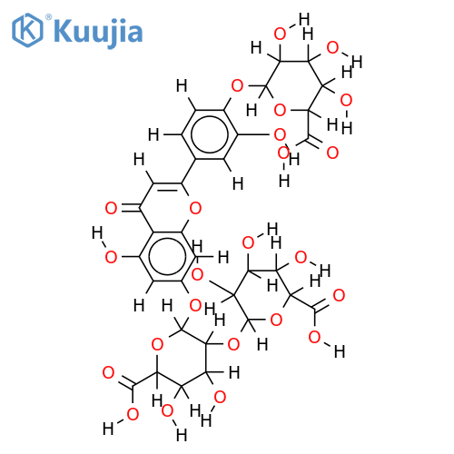 4'-O-beta-D-Glucuronoside,7-O-[beta-D-Glucuronosyl-(1→2)-beta-D-Glucuronoside]-3',4',5,7-Tetrahydroxyflavone structure