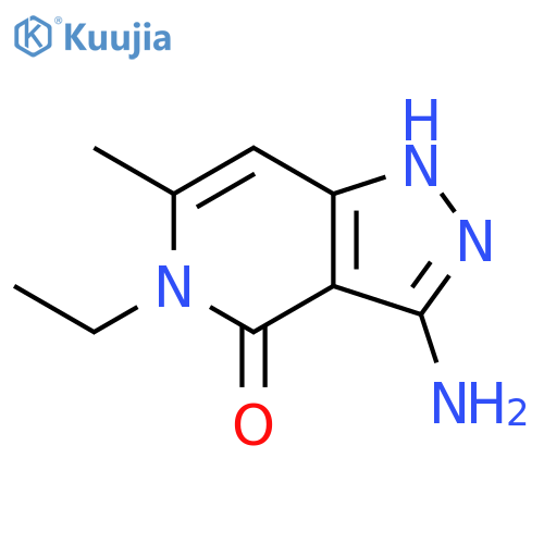 3-amino-5-ethyl-6-methyl-1H,4H,5H-pyrazolo4,3-cpyridin-4-one structure