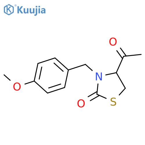 4-acetyl-3-[(4-methoxyphenyl)methyl]-1,3-thiazolidin-2-one structure