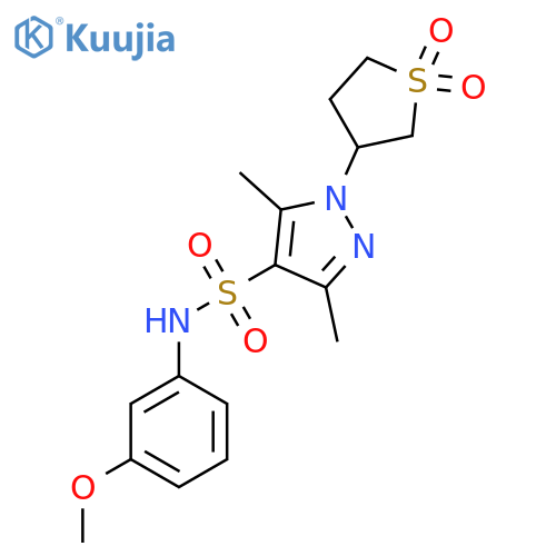 1-(1,1-dioxo-1lambda6-thiolan-3-yl)-N-(3-methoxyphenyl)-3,5-dimethyl-1H-pyrazole-4-sulfonamide structure