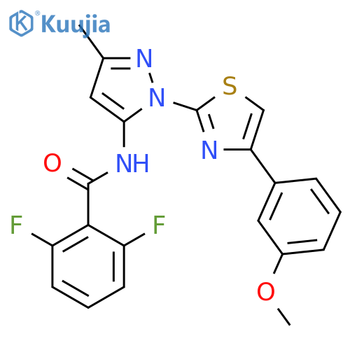 2,6-difluoro-N-{1-[4-(3-methoxyphenyl)-1,3-thiazol-2-yl]-3-methyl-1H-pyrazol-5-yl}benzamide structure