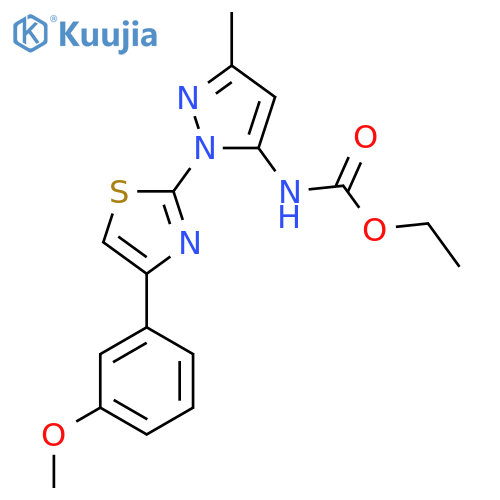 ethyl N-{1-[4-(3-methoxyphenyl)-1,3-thiazol-2-yl]-3-methyl-1H-pyrazol-5-yl}carbamate structure