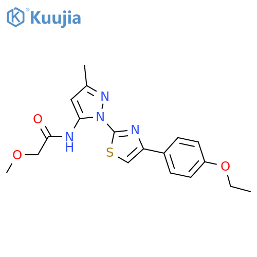 N-{1-[4-(4-ethoxyphenyl)-1,3-thiazol-2-yl]-3-methyl-1H-pyrazol-5-yl}-2-methoxyacetamide structure