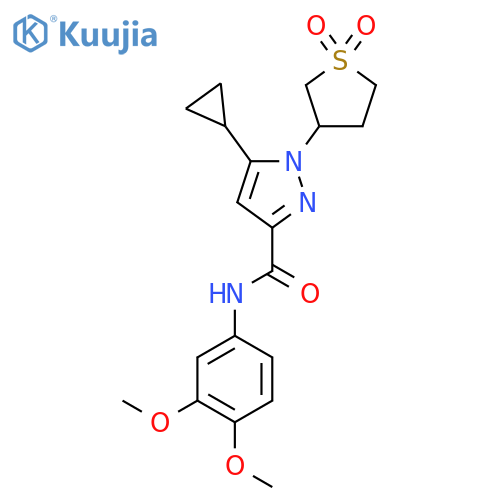 5-cyclopropyl-N-(3,4-dimethoxyphenyl)-1-(1,1-dioxo-1lambda6-thiolan-3-yl)-1H-pyrazole-3-carboxamide structure