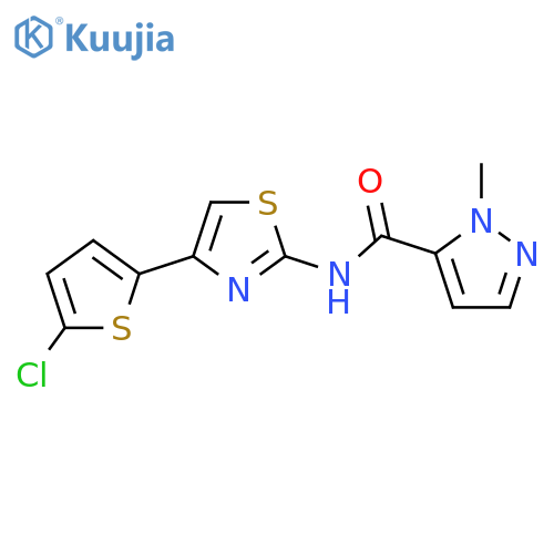 N-[4-(5-chlorothiophen-2-yl)-1,3-thiazol-2-yl]-1-methyl-1H-pyrazole-5-carboxamide structure