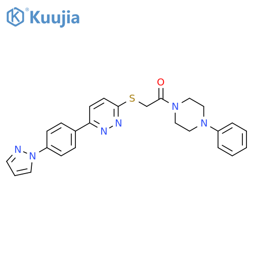 1-(4-phenylpiperazin-1-yl)-2-({6-[4-(1H-pyrazol-1-yl)phenyl]pyridazin-3-yl}sulfanyl)ethan-1-one structure
