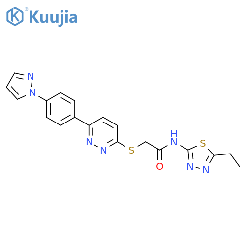 N-(5-ethyl-1,3,4-thiadiazol-2-yl)-2-({6-[4-(1H-pyrazol-1-yl)phenyl]pyridazin-3-yl}sulfanyl)acetamide structure