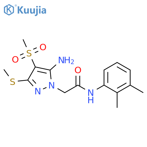 2-[5-amino-4-methanesulfonyl-3-(methylsulfanyl)-1H-pyrazol-1-yl]-N-(2,3-dimethylphenyl)acetamide structure