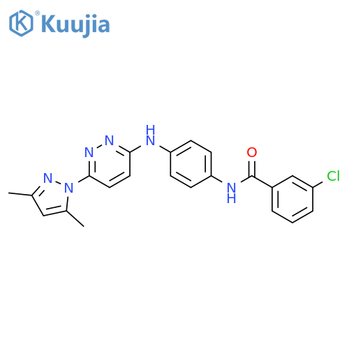 3-chloro-N-(4-{[6-(3,5-dimethyl-1H-pyrazol-1-yl)pyridazin-3-yl]amino}phenyl)benzamide structure