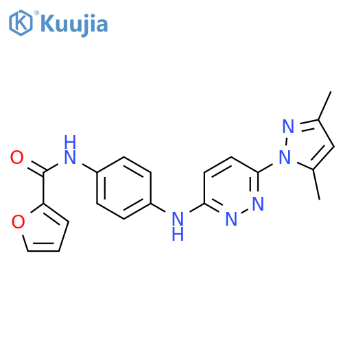 N-(4-{[6-(3,5-dimethyl-1H-pyrazol-1-yl)pyridazin-3-yl]amino}phenyl)furan-2-carboxamide structure