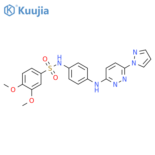 3,4-dimethoxy-N-(4-{[6-(1H-pyrazol-1-yl)pyridazin-3-yl]amino}phenyl)benzene-1-sulfonamide structure