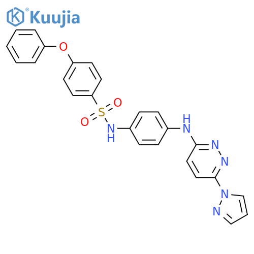 4-phenoxy-N-(4-{[6-(1H-pyrazol-1-yl)pyridazin-3-yl]amino}phenyl)benzene-1-sulfonamide structure