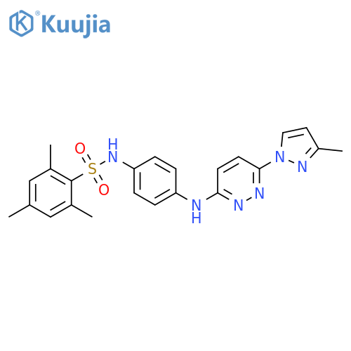 2,4,6-trimethyl-N-(4-{[6-(3-methyl-1H-pyrazol-1-yl)pyridazin-3-yl]amino}phenyl)benzene-1-sulfonamide structure
