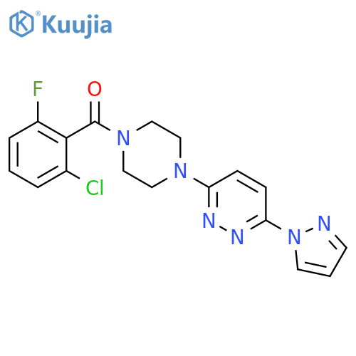 3-[4-(2-chloro-6-fluorobenzoyl)piperazin-1-yl]-6-(1H-pyrazol-1-yl)pyridazine structure