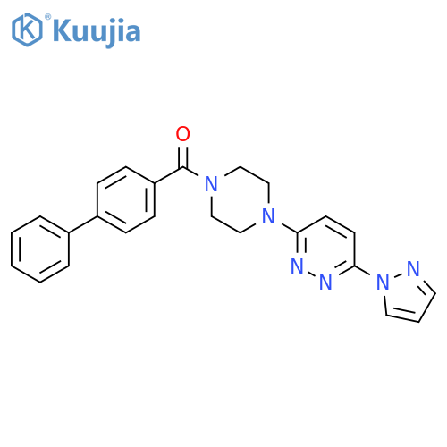 3-(4-{[1,1'-biphenyl]-4-carbonyl}piperazin-1-yl)-6-(1H-pyrazol-1-yl)pyridazine structure