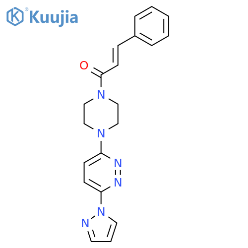 (2E)-3-phenyl-1-{4-[6-(1H-pyrazol-1-yl)pyridazin-3-yl]piperazin-1-yl}prop-2-en-1-one structure