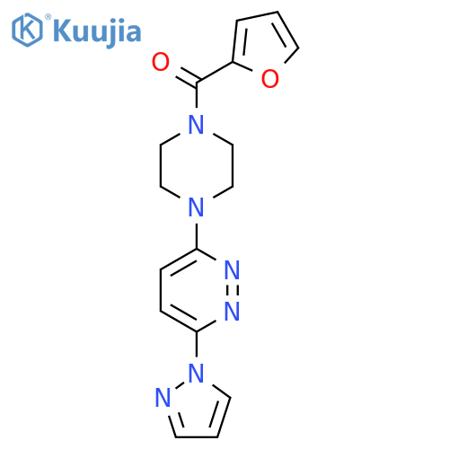 3-[4-(furan-2-carbonyl)piperazin-1-yl]-6-(1H-pyrazol-1-yl)pyridazine structure