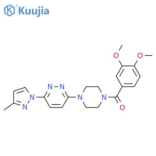 3-[4-(3,4-dimethoxybenzoyl)piperazin-1-yl]-6-(3-methyl-1H-pyrazol-1-yl)pyridazine structure