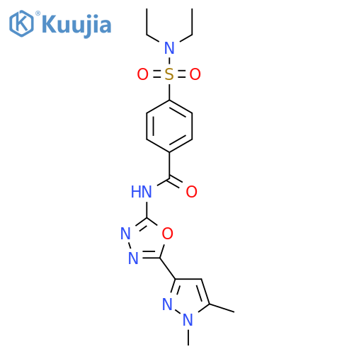 4-(diethylsulfamoyl)-N-[5-(1,5-dimethyl-1H-pyrazol-3-yl)-1,3,4-oxadiazol-2-yl]benzamide structure