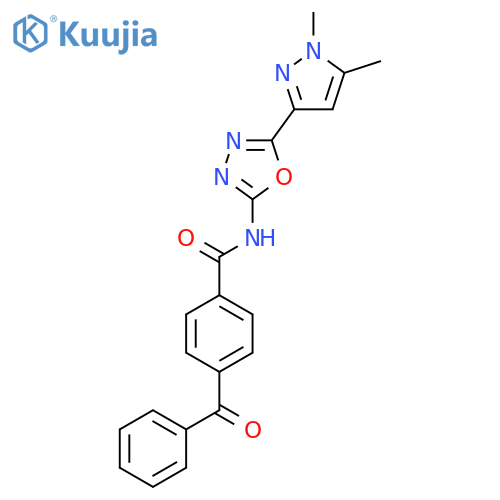 4-benzoyl-N-[5-(1,5-dimethyl-1H-pyrazol-3-yl)-1,3,4-oxadiazol-2-yl]benzamide structure