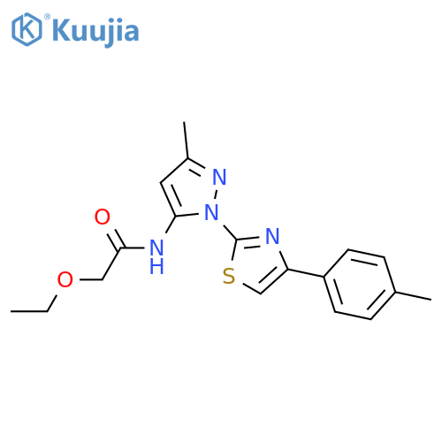 2-ethoxy-N-{3-methyl-1-[4-(4-methylphenyl)-1,3-thiazol-2-yl]-1H-pyrazol-5-yl}acetamide structure