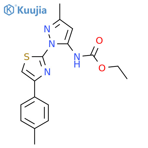 ethyl N-{3-methyl-1-[4-(4-methylphenyl)-1,3-thiazol-2-yl]-1H-pyrazol-5-yl}carbamate structure