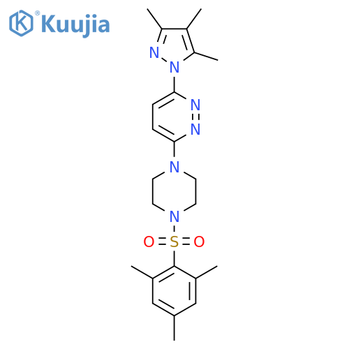 3-(3,4,5-trimethyl-1H-pyrazol-1-yl)-6-[4-(2,4,6-trimethylbenzenesulfonyl)piperazin-1-yl]pyridazine structure