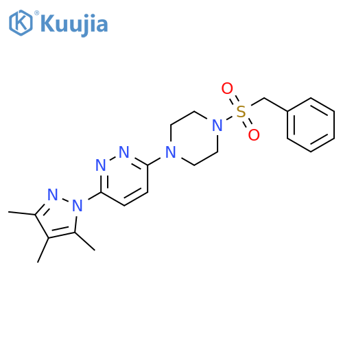 3-(4-phenylmethanesulfonylpiperazin-1-yl)-6-(3,4,5-trimethyl-1H-pyrazol-1-yl)pyridazine structure