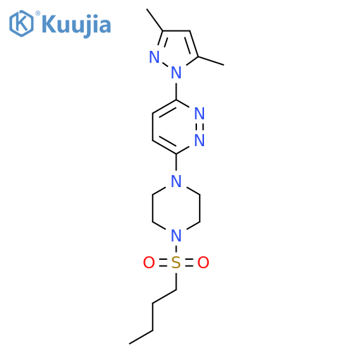 3-[4-(butane-1-sulfonyl)piperazin-1-yl]-6-(3,5-dimethyl-1H-pyrazol-1-yl)pyridazine structure