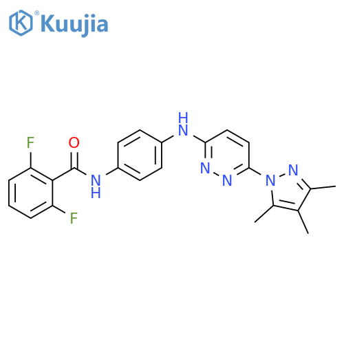 2,6-difluoro-N-(4-{[6-(3,4,5-trimethyl-1H-pyrazol-1-yl)pyridazin-3-yl]amino}phenyl)benzamide structure