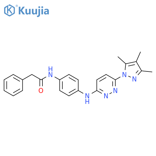 2-phenyl-N-(4-{[6-(3,4,5-trimethyl-1H-pyrazol-1-yl)pyridazin-3-yl]amino}phenyl)acetamide structure