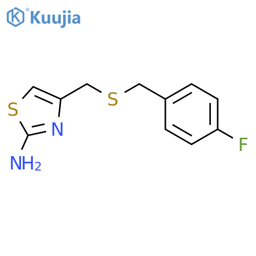 4-({[(4-fluorophenyl)methyl]sulfanyl}methyl)-1,3-thiazol-2-amine structure
