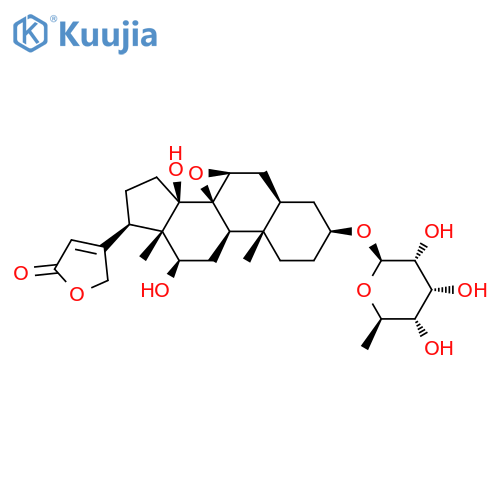 Card-20(22)-enolide,3-[(6-deoxy-b-D-allopyranosyl)oxy]-7,8-epoxy-12,14-dihydroxy-,(3b,5a,7b,12b)- (9CI) structure