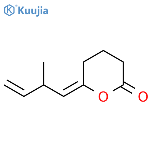 2H-Pyran-2-one, tetrahydro-6-(2-methyl-3-butenylidene)-, (E)- structure