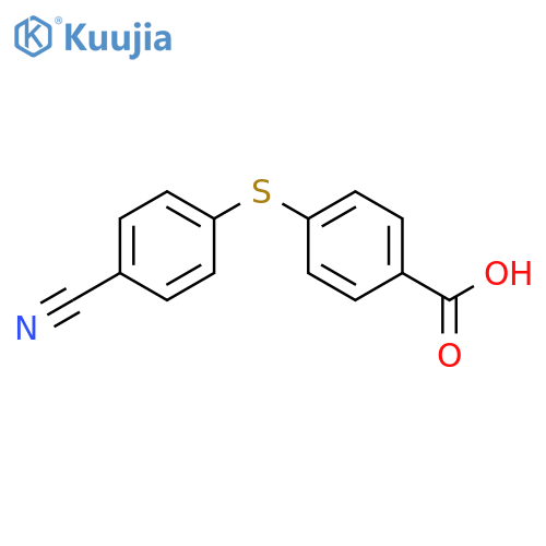 4-[(4-cyanophenyl)sulfanyl]benzoic acid structure
