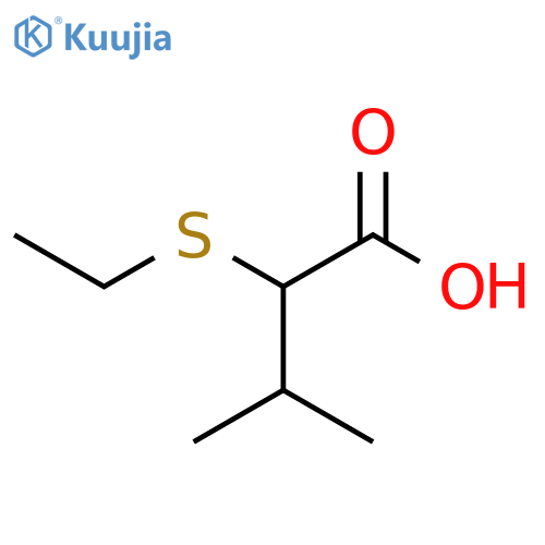 2-(ethylsulfanyl)-3-methylbutanoic acid structure