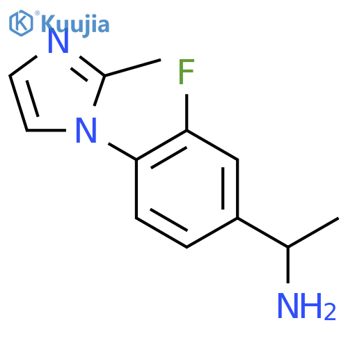 1-3-fluoro-4-(2-methyl-1H-imidazol-1-yl)phenylethan-1-amine structure