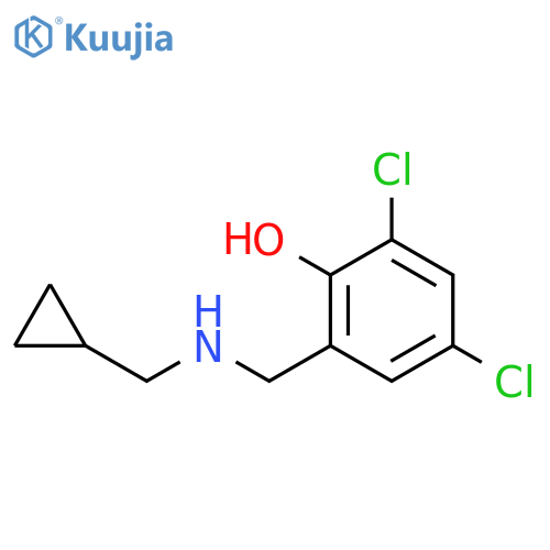2,4-dichloro-6-{(cyclopropylmethyl)aminomethyl}phenol structure