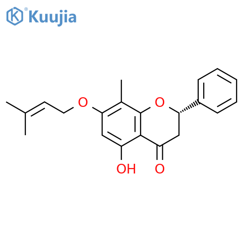 4H-1-Benzopyran-4-one,2,3-dihydro-5-hydroxy-8-methyl-7-[(3-methyl-2-butenyl)oxy]-2-phenyl-, (S)-(9CI) structure