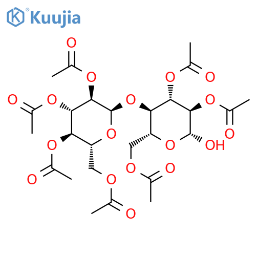 β-D-Glucopyranose, 4-O-(2,3,4,6-tetra-O-acetyl-α-D-glucopyranosyl)-, 2,3,6-triacetate structure