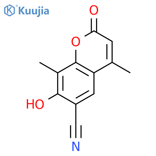 2H-1-Benzopyran-6-carbonitrile,7-hydroxy-4,8-dimethyl-2-oxo- structure