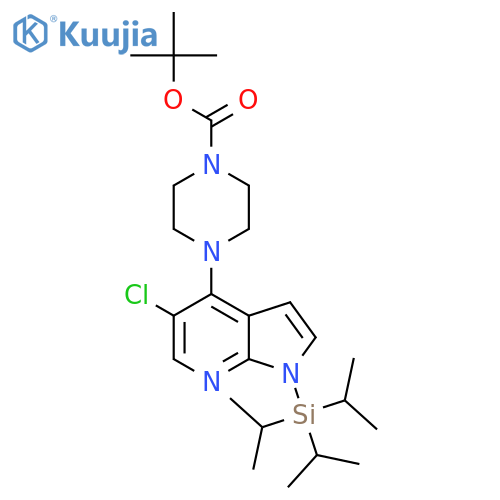 tert-Butyl 4-(5-Chloro-1-(triisopropylsilyl)-1H-pyrrolo2,3-bpyridin-4-yl)piperazine-1-carboxylate structure