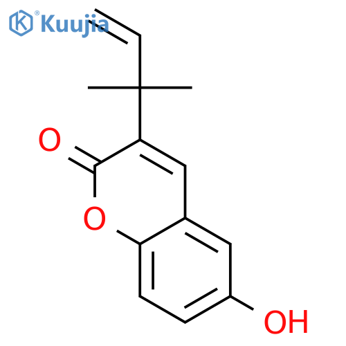 3-(1,1-dimethyl-allyl)-6-hydroxy-chromen-2-one structure