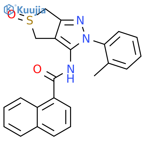 N-[2-(2-methylphenyl)-5-oxo-2H,4H,6H-5lambda4-thieno[3,4-c]pyrazol-3-yl]naphthalene-1-carboxamide structure