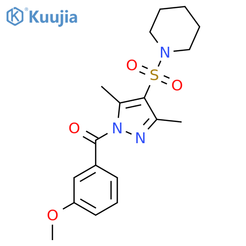1-{[1-(3-methoxybenzoyl)-3,5-dimethyl-1H-pyrazol-4-yl]sulfonyl}piperidine structure
